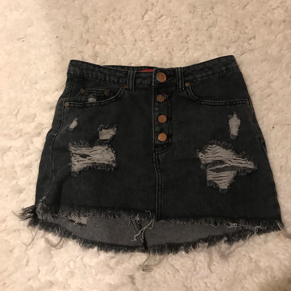 Black Denim Skirt